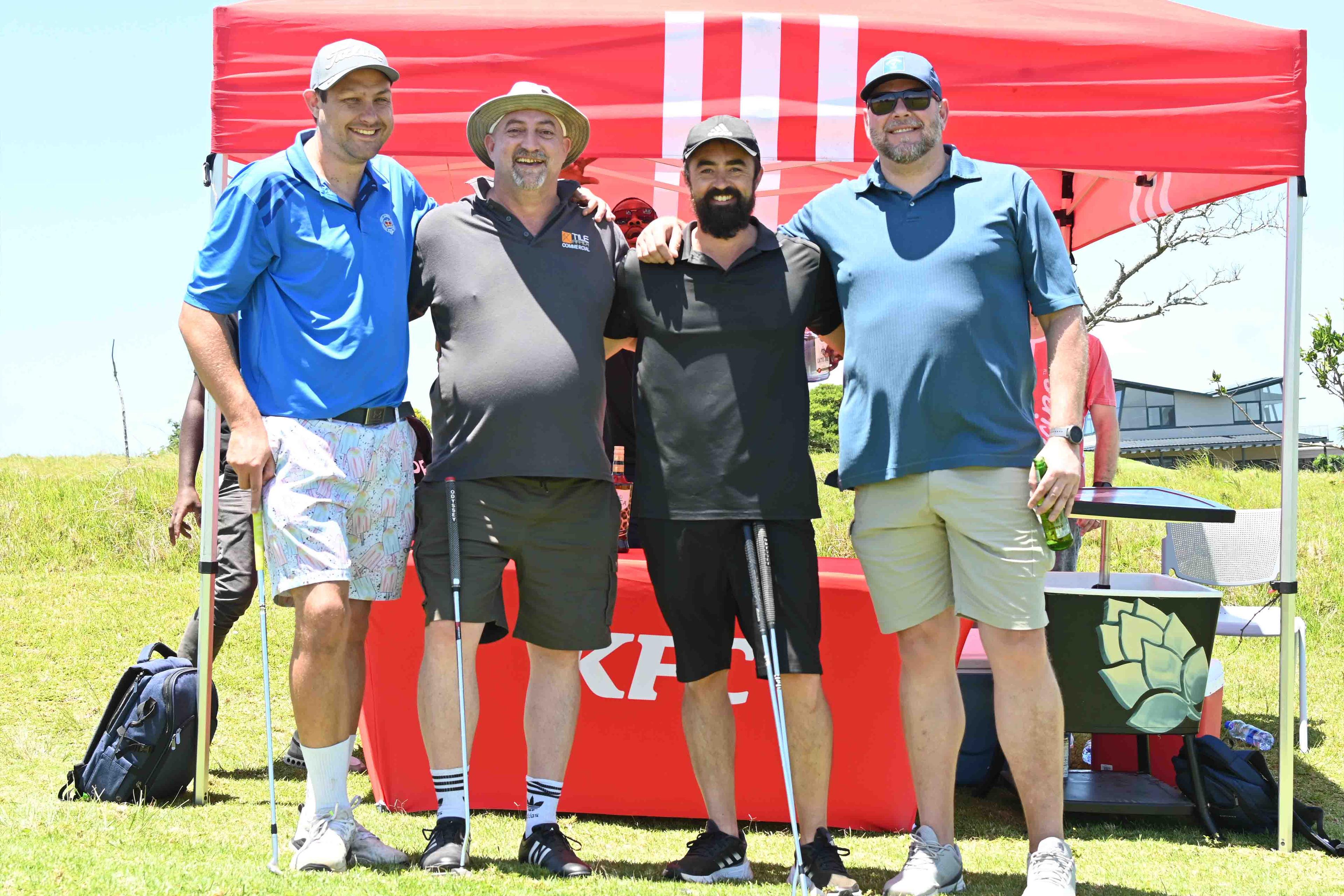 Golfers with their clubs