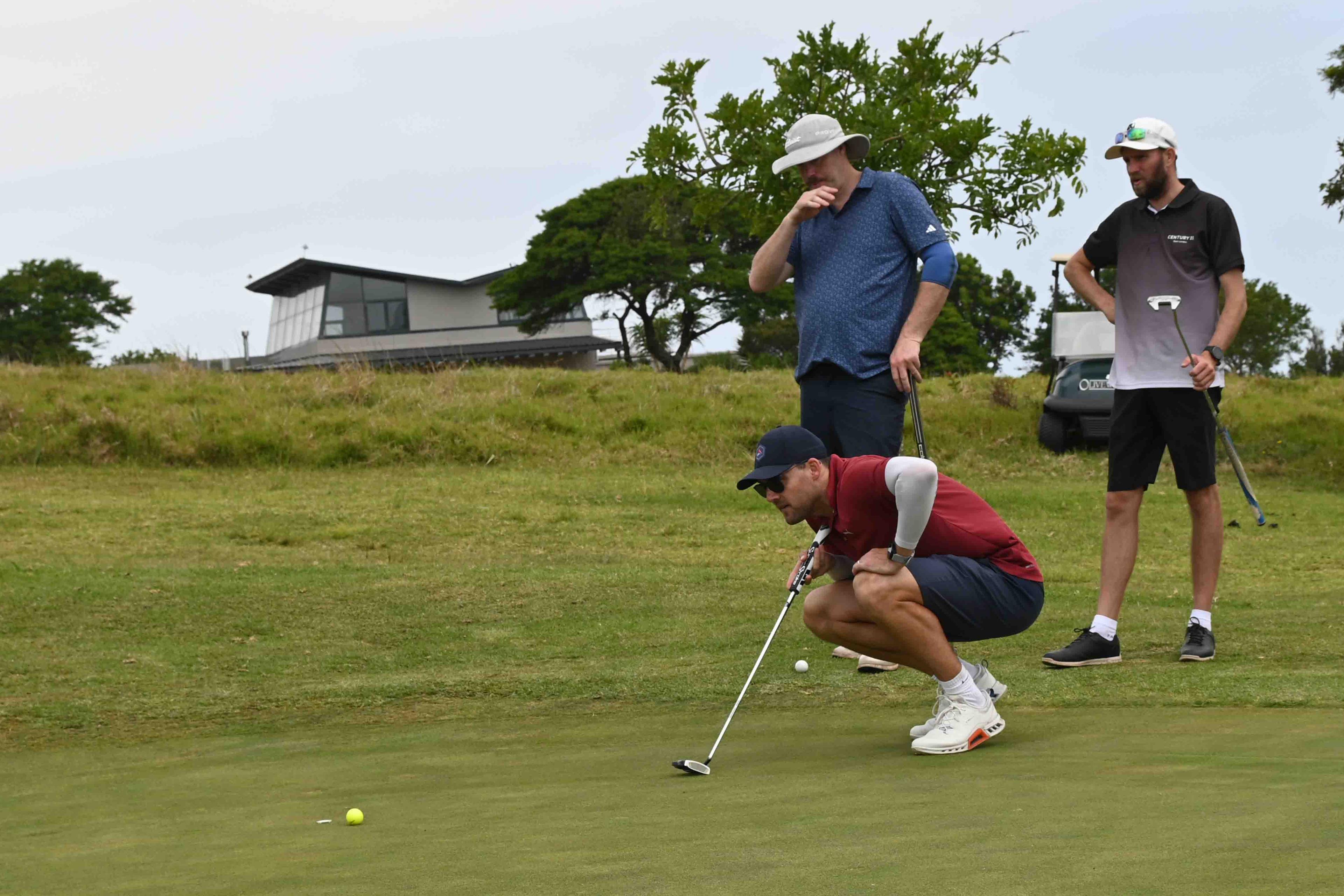 Candid shot of golfers